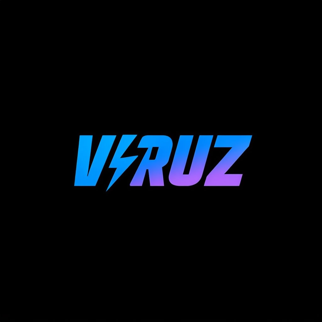 Vibrant Modern VIRUZ Logo with Lightning Bolt Design Logo