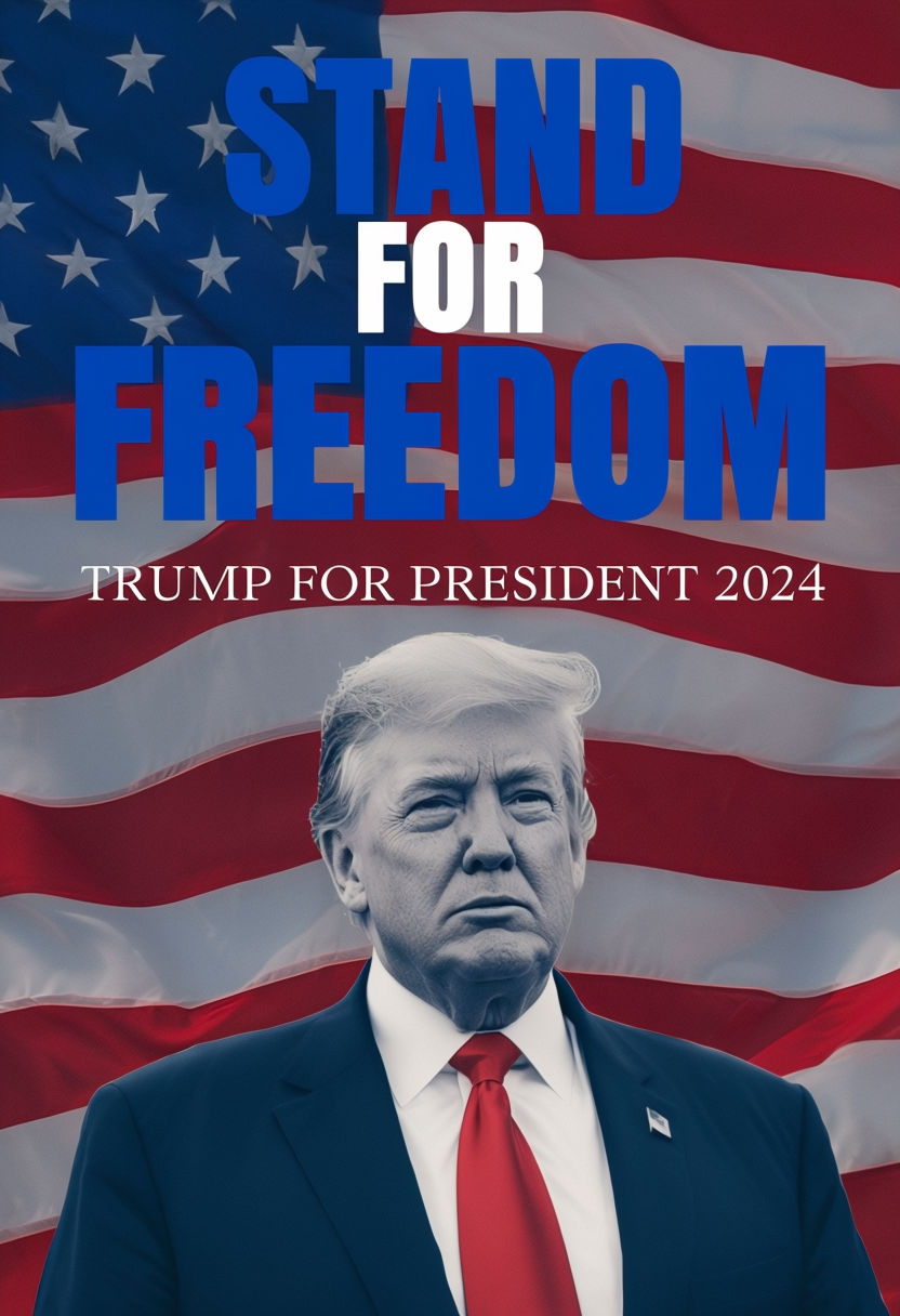 Patriotic Stand for Freedom Trump for President 2024 Motivational Poster