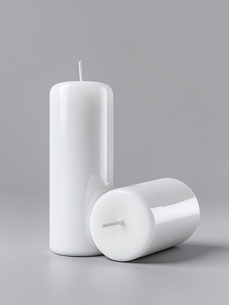 Minimalist White Candle Product Photograph for Art