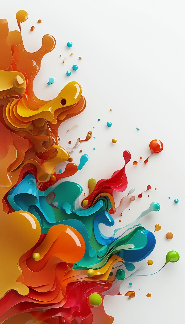 Vibrant Abstract Fluid Shapes Digital Art Phone Case Cover