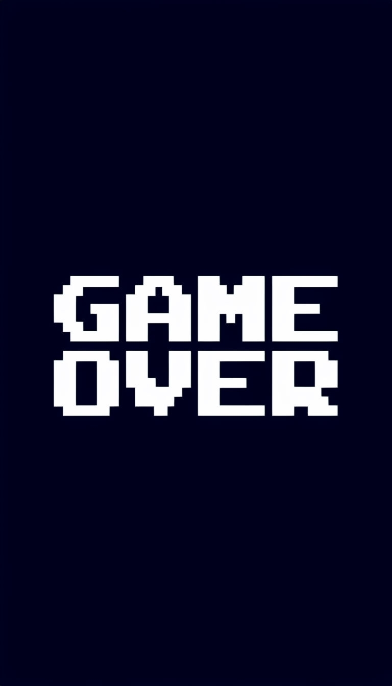 Bold Retro Pixel Art Game Over Mobile Wallpaper Design