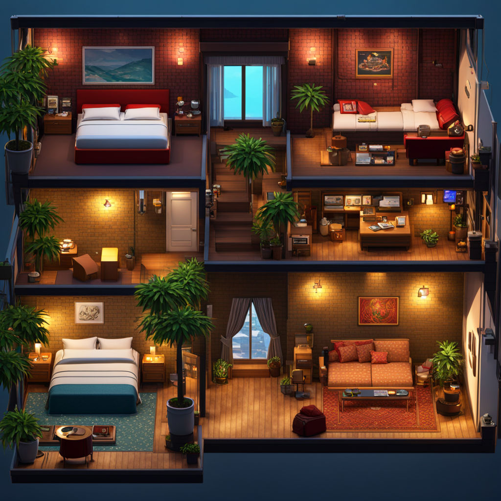 Habbo hotel room but is a 3d render by Levi Mateus - Playground