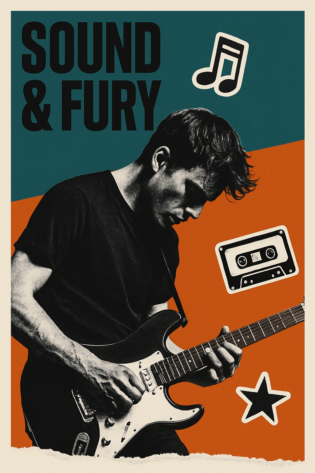 Intense Sound & Fury Electric Guitarist Poster Design