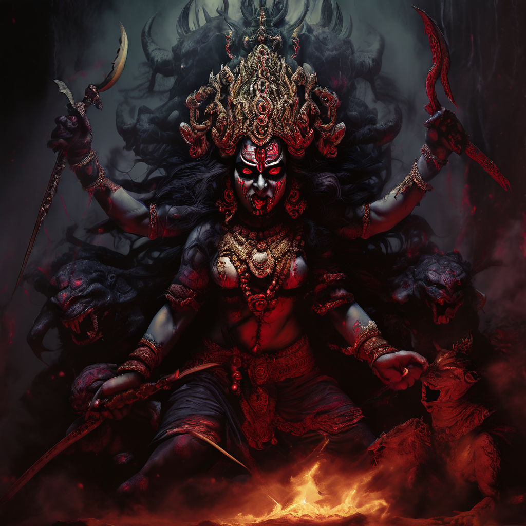 Goddess kali mata killing monster by learn android playground