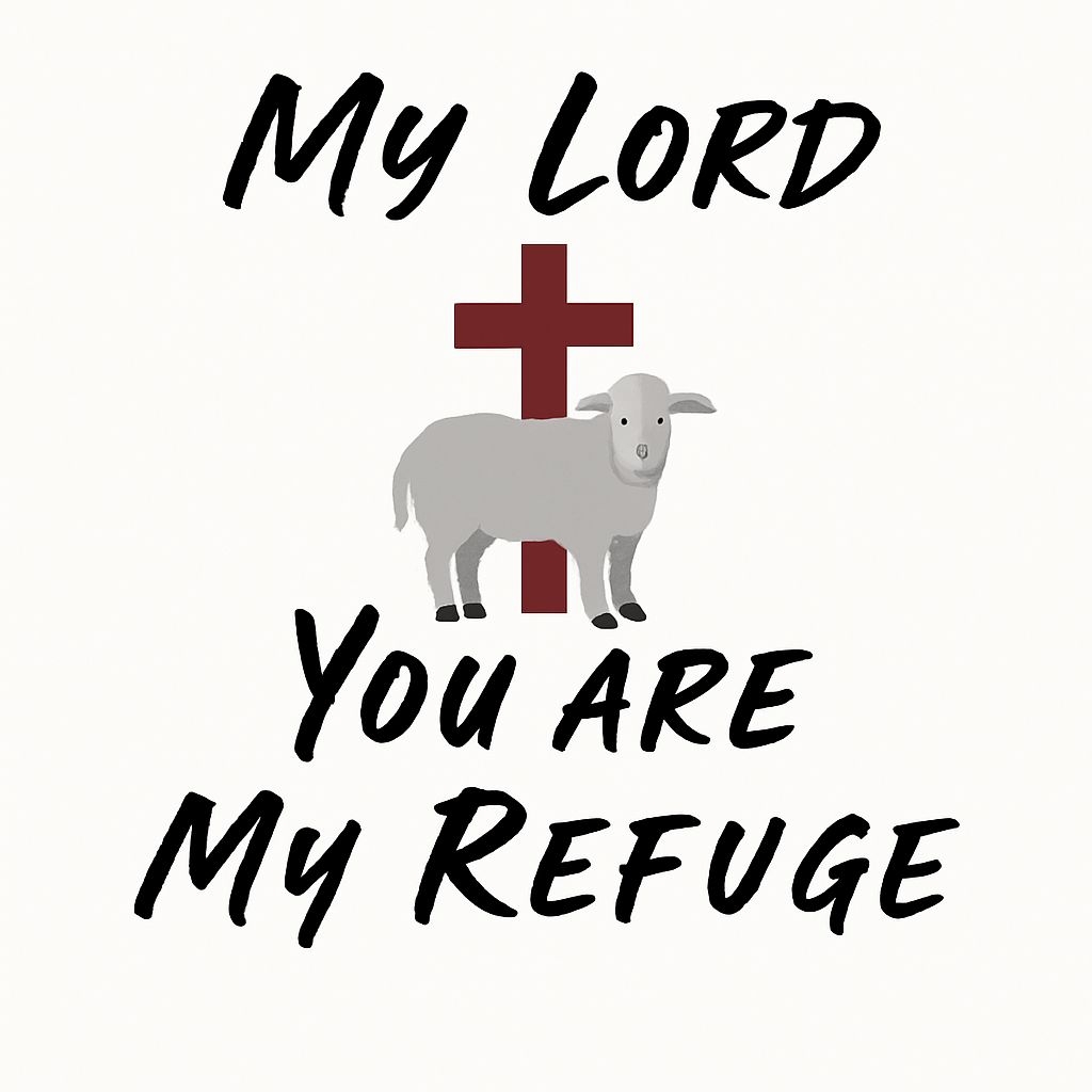 Minimalist My Lord Christian Cross and Lamb Illustration Sticker