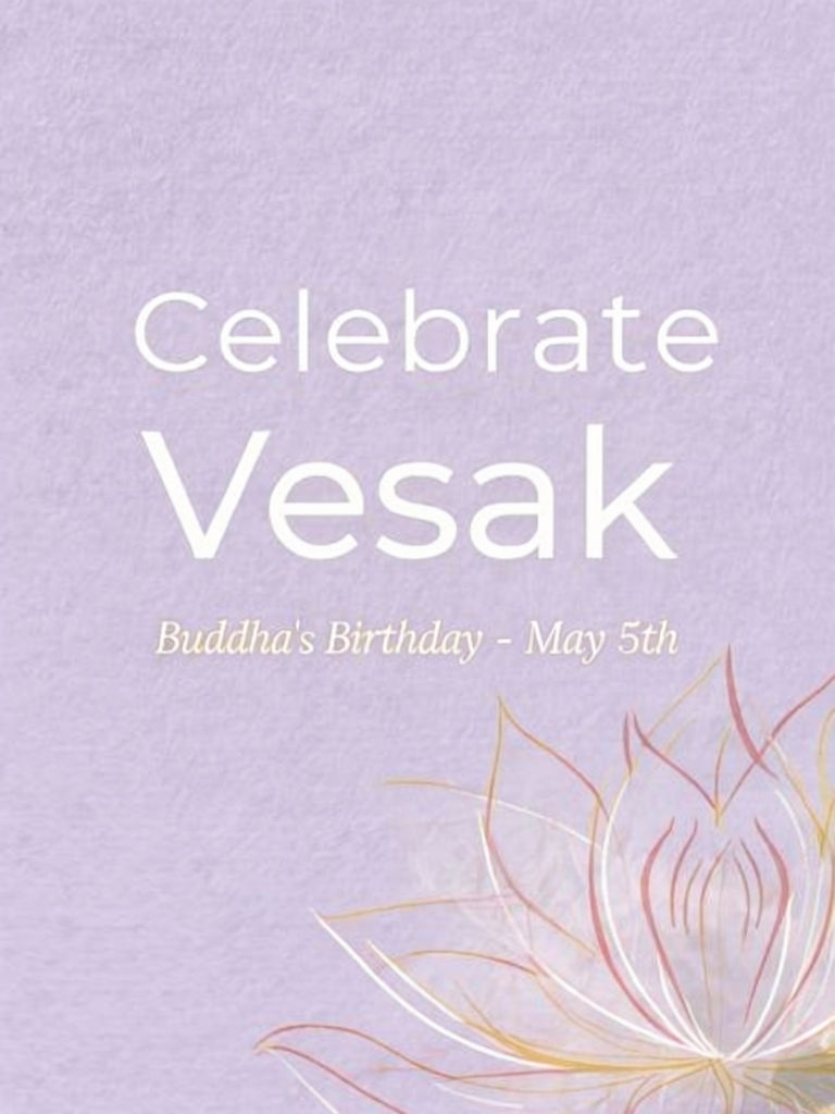 Elegant Lavender Vesak Invitation Card with Lotus Flower Design