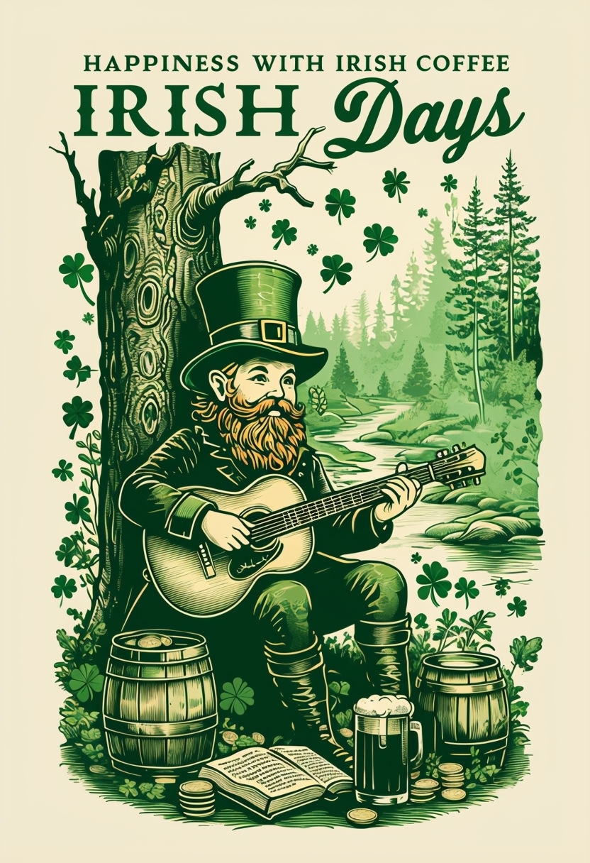 Cheerful Leprechaun with Irish Coffee St. Patrick's Day T-Shirt