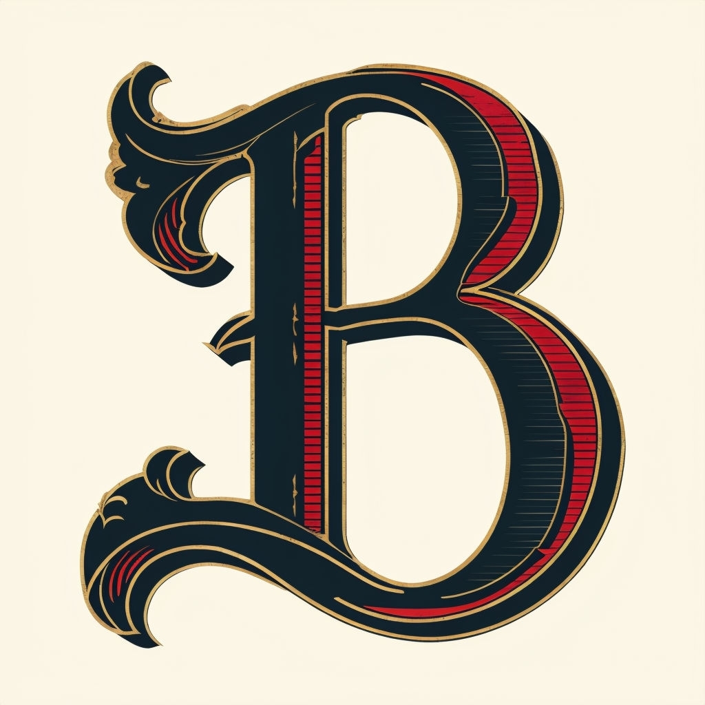 Elegant Navy Blue and Gold Monogram Letter B Design Sticker