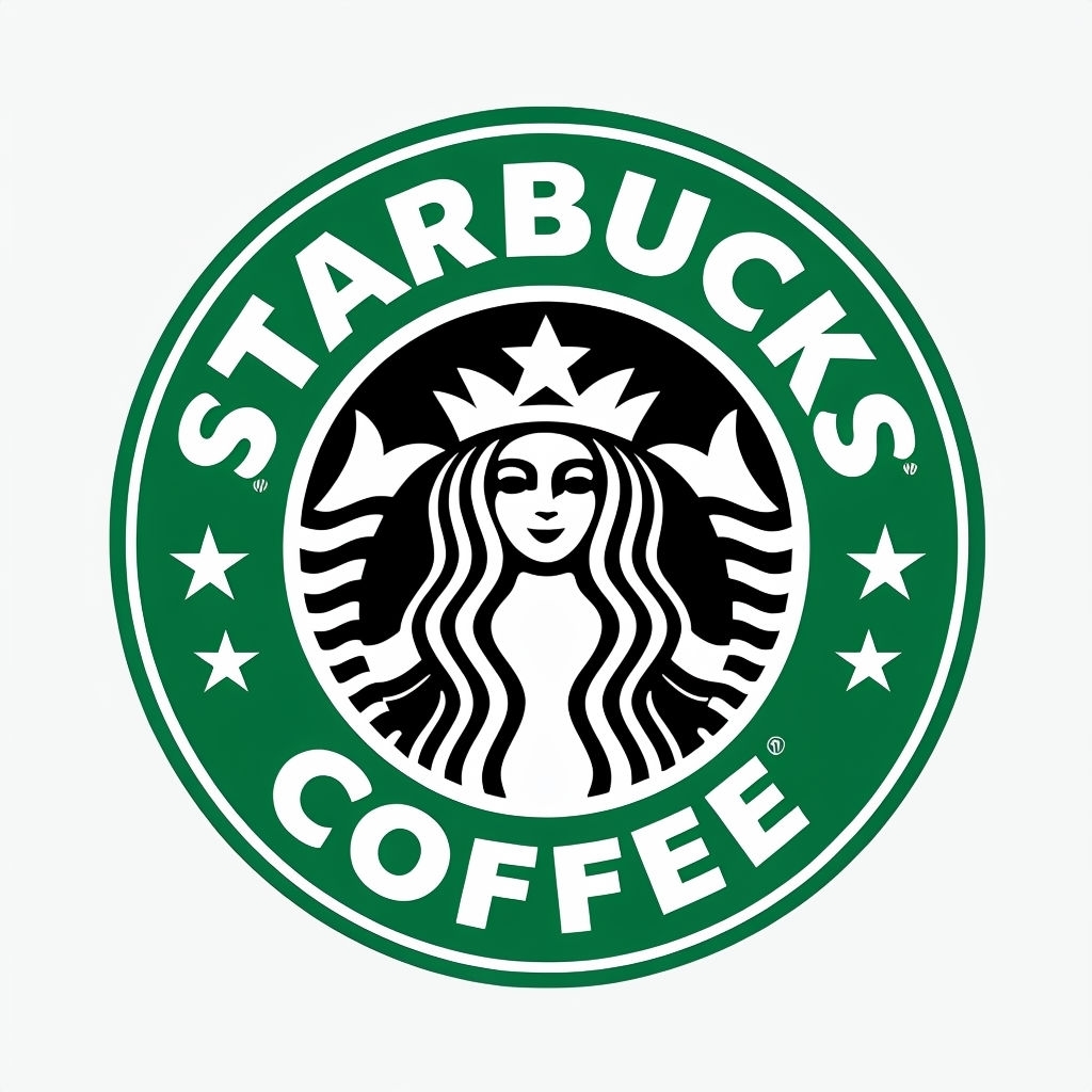 Minimalist Starbucks Coffee Logo Design for Branding Logo