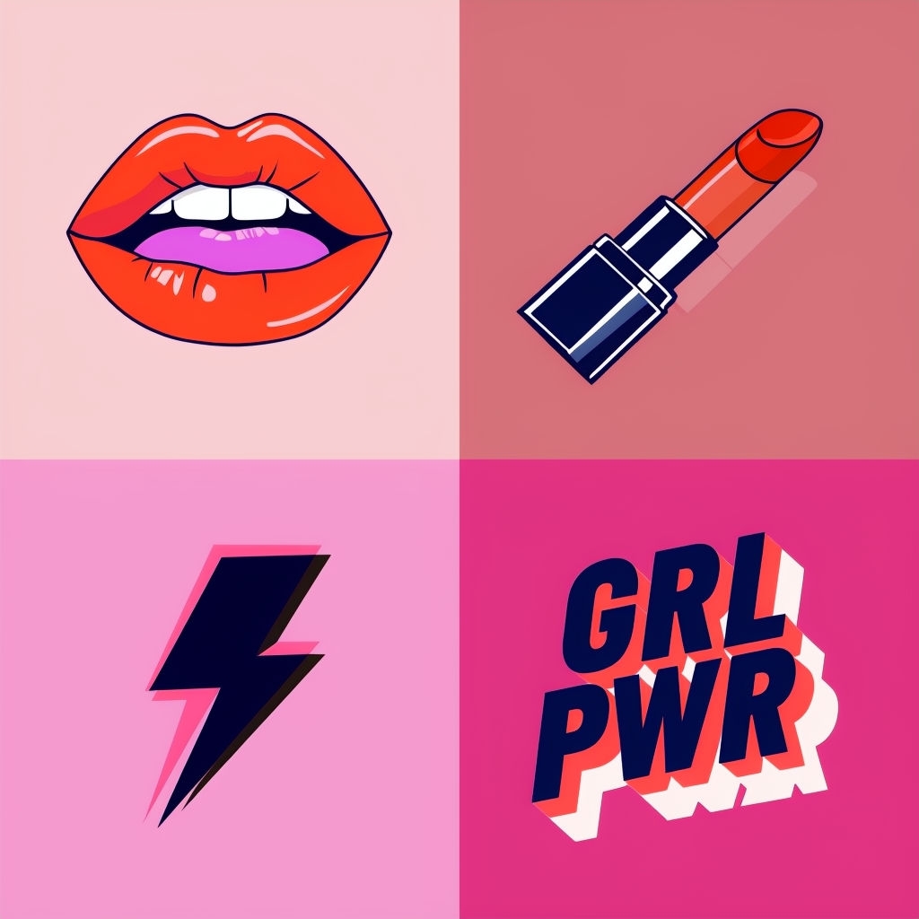 Bold Feminist Pop Art Seamless Pattern in Vibrant Pink Shades