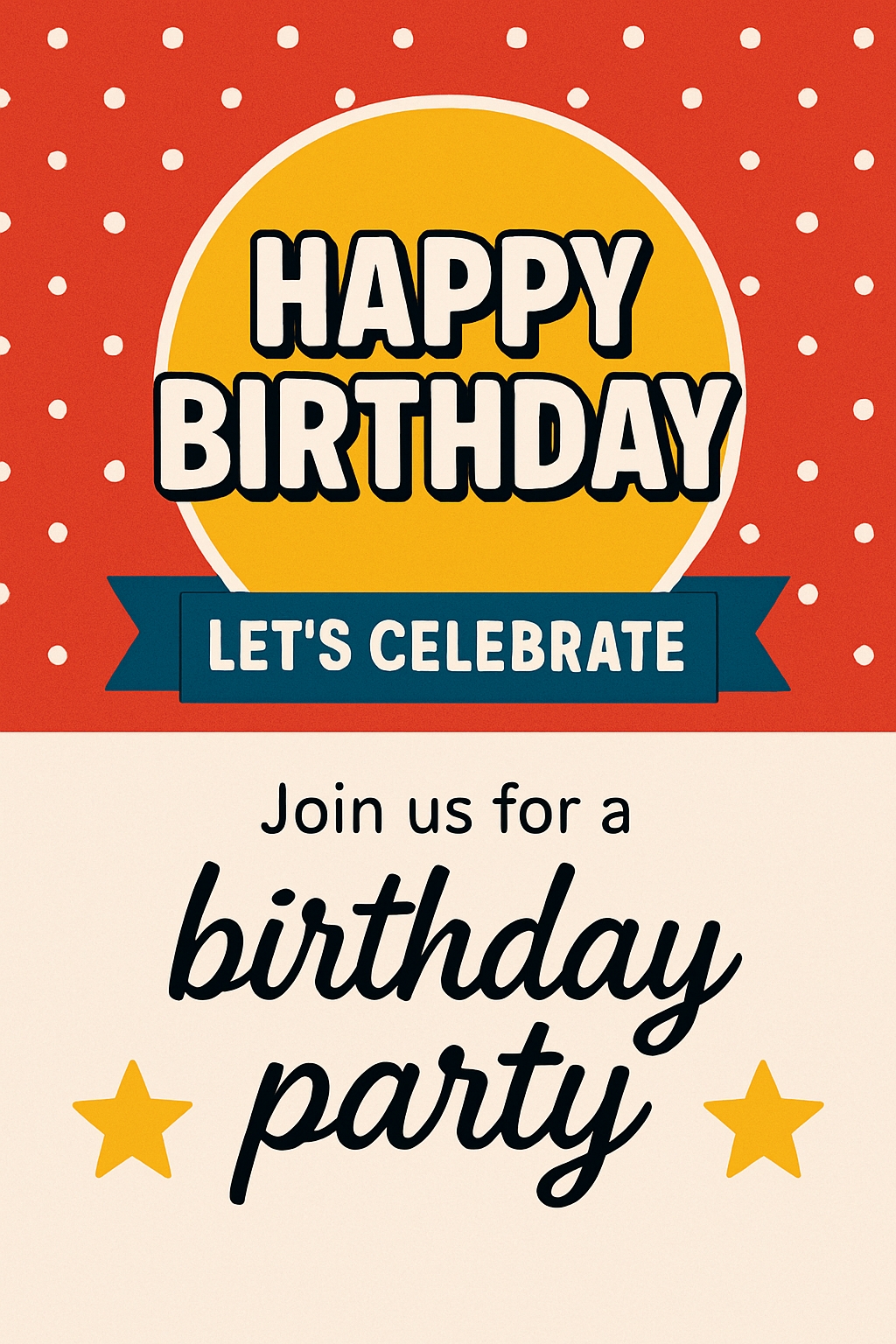Vibrant Festive Birthday Party Invitation Design Card