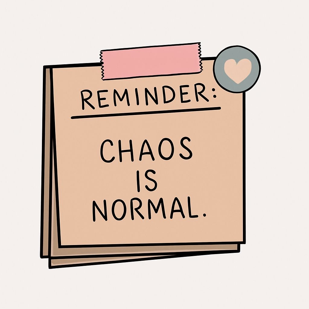 Light Beige Reminder Sticky Note with Chaos Message Sticker