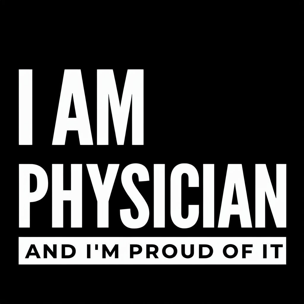 Bold Empowering Physician Typography Minimalist T-Shirt