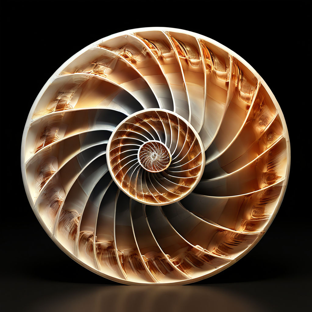 Fibonacci sequence visualized through spiraling shell patter... by ...