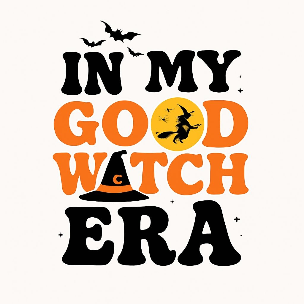 Playful Halloween 'In My Good Witch Era' Sticker Design