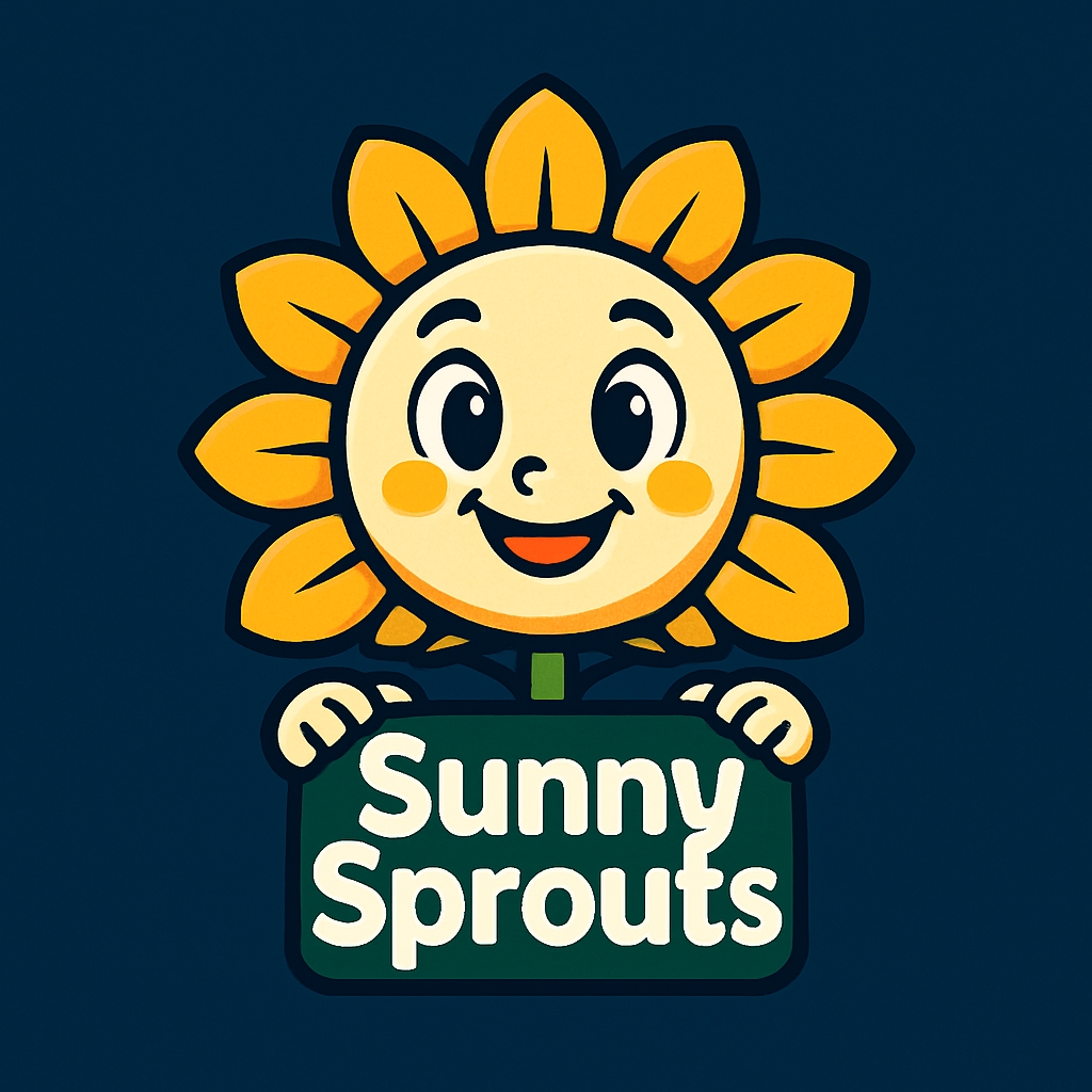 Cheerful Anthropomorphic Sunflower Character Logo Design