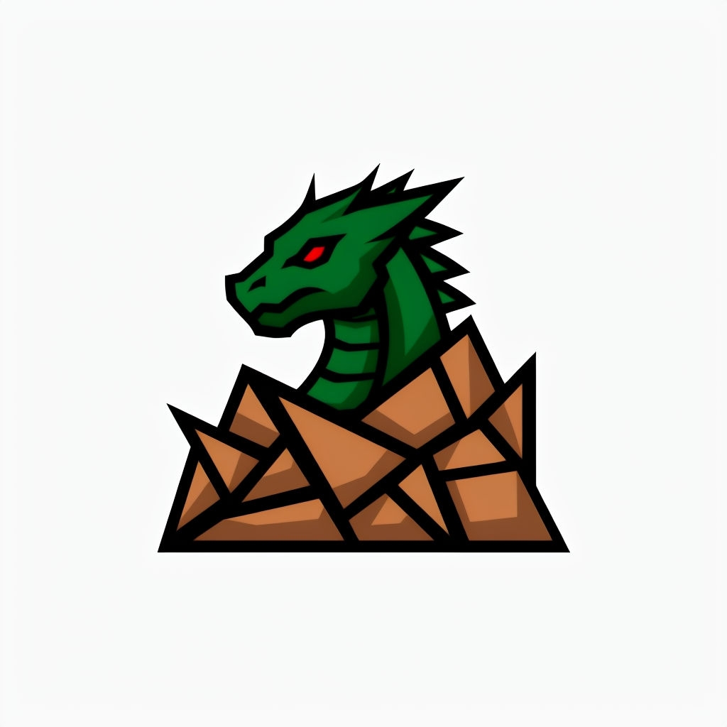Determined Dragon Head Geometric Illustration Sticker