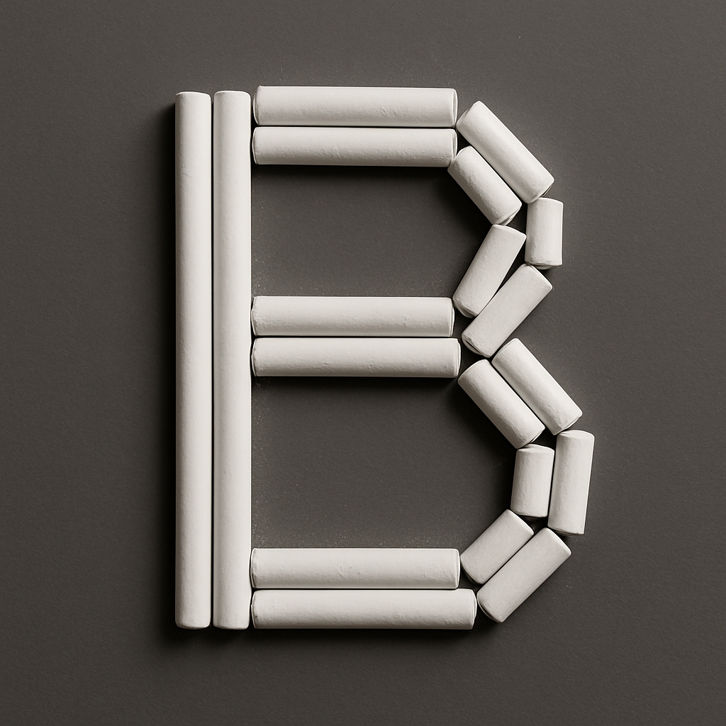 Minimalist Chalk Letter B and D Typography Photograph Monogram