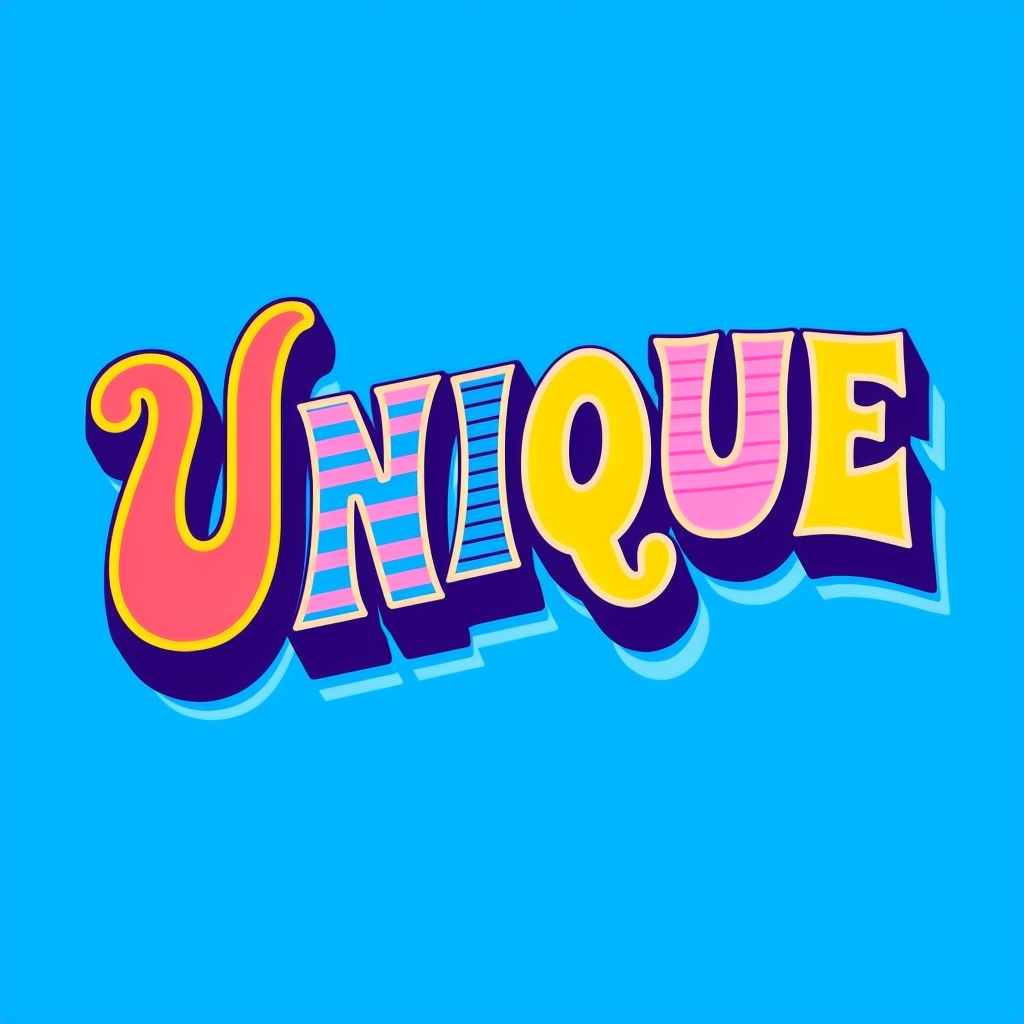 Colorful Unique Typography Design with Retro Style Logo