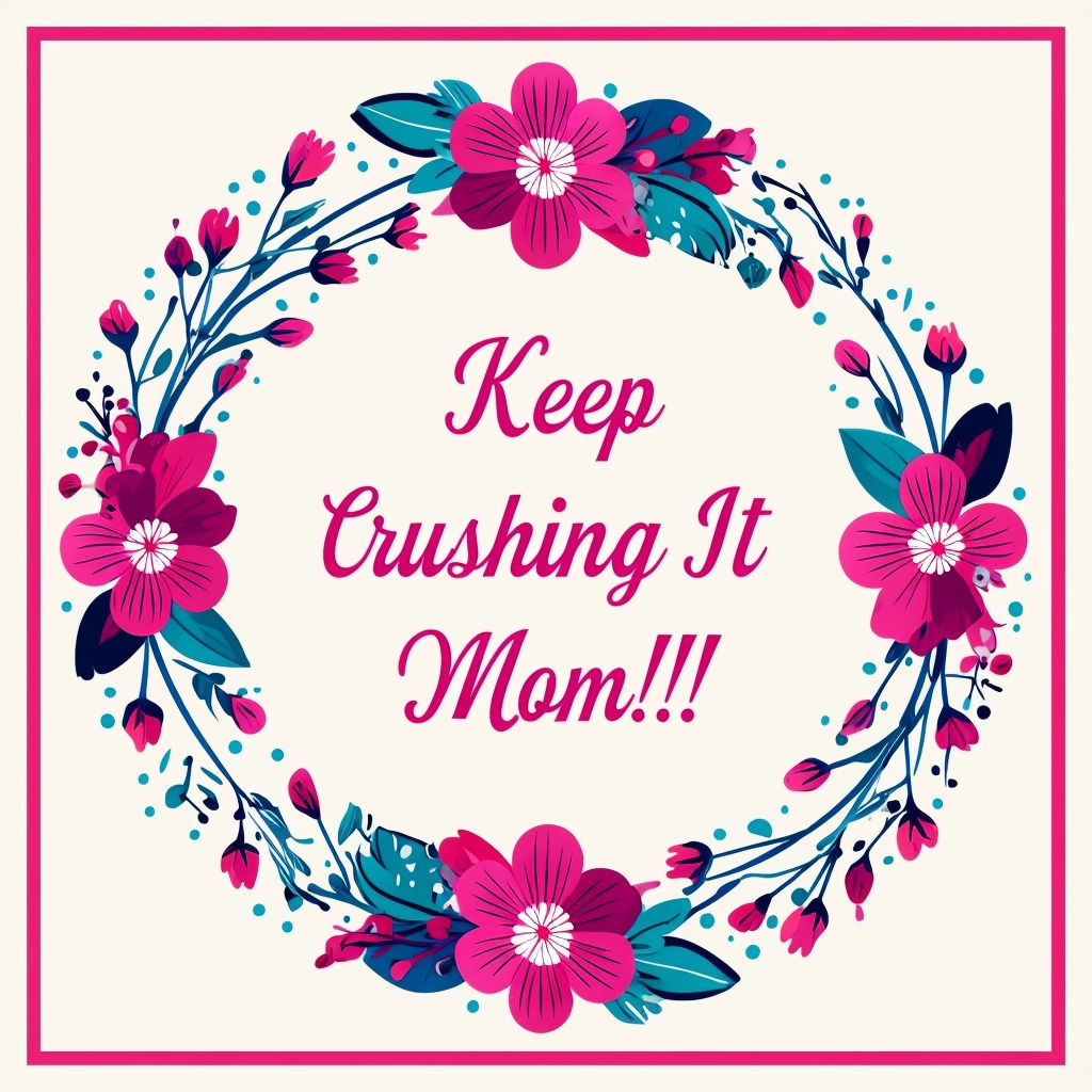 Elegant Mother's Day Floral Wreath Greeting Card Design Social Media Post