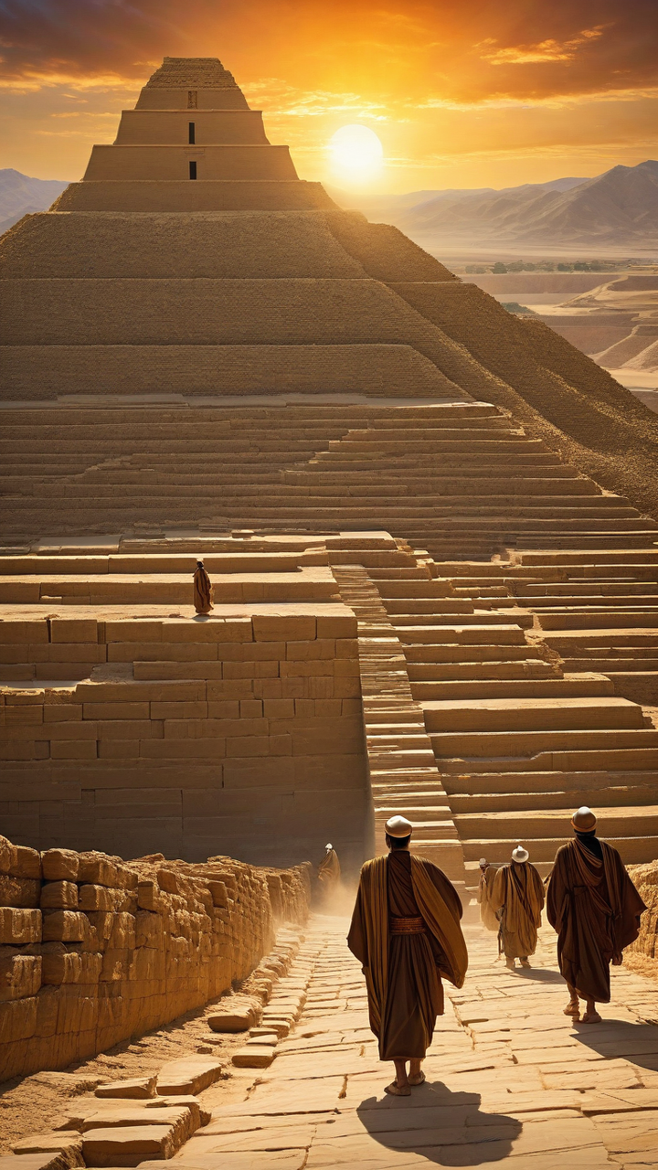 Ancient Sumerian priests ascend the grand ziggurat by 최성호 - Playground