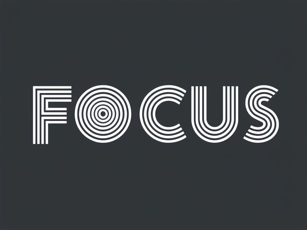 Bold Modern 'FOCUS' Typography Design T-Shirt