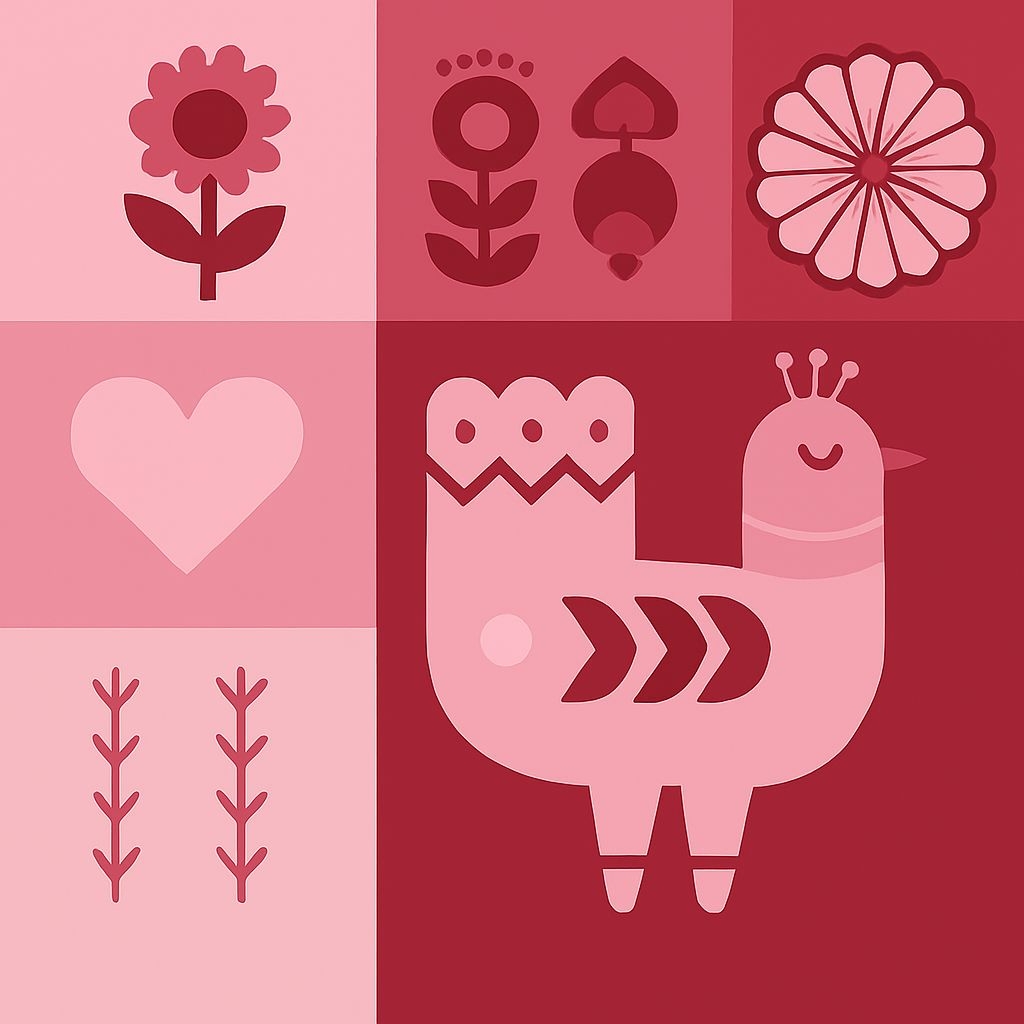 Whimsical Floral and Bird Vector Seamless Pattern Illustration