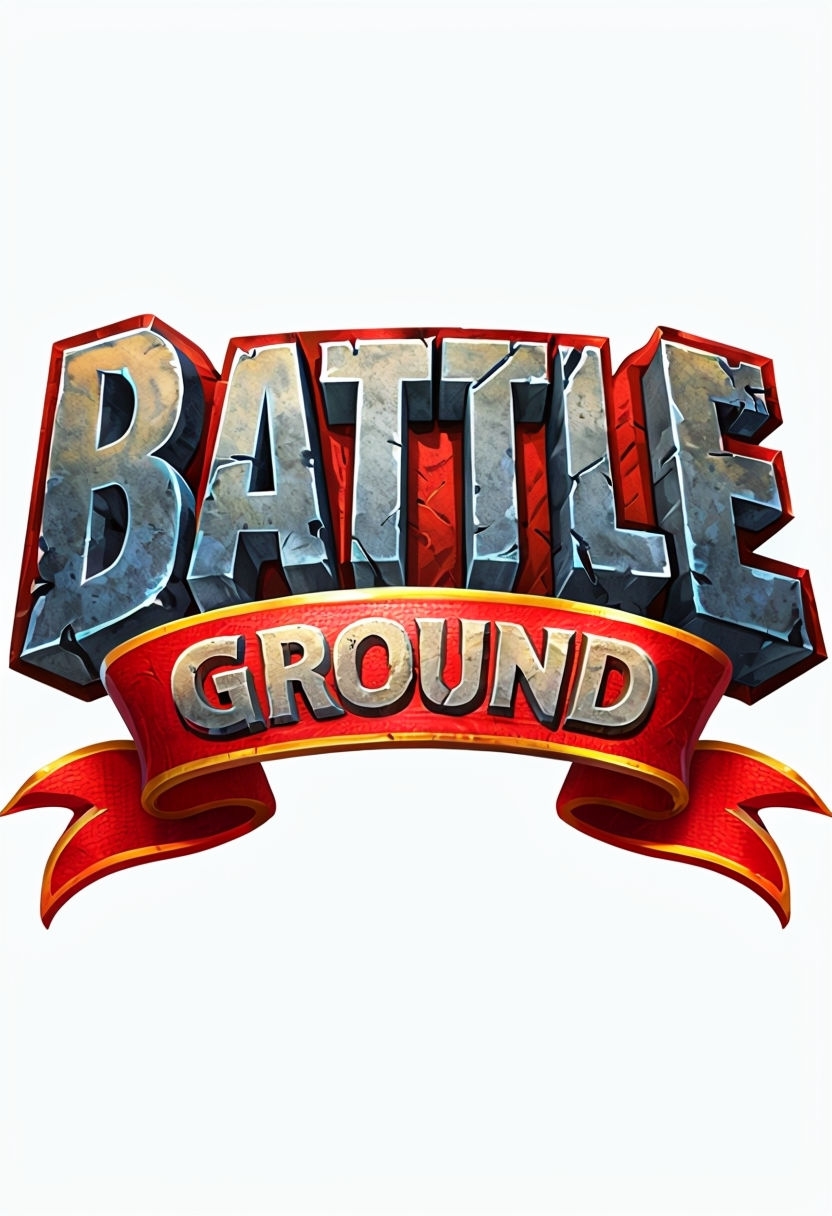 Bold 3D Battle Ground Logo with Metallic Finish Design