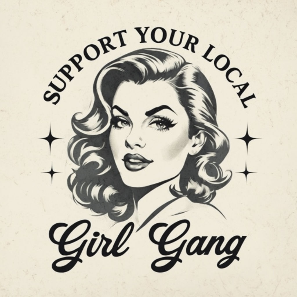 Vintage Pin-Up Girl Gang Empowerment T-Shirt