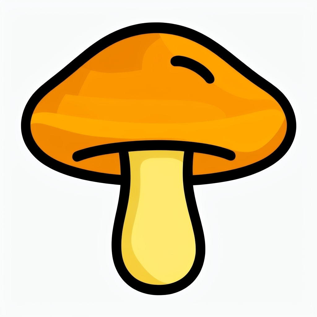 Vibrant Cartoon Mushroom Illustration with Playful Details Sticker