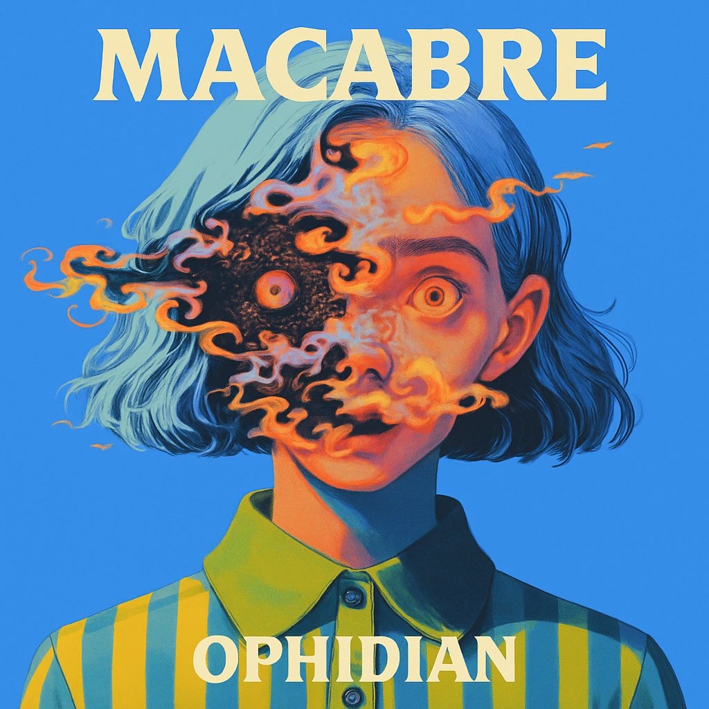 Surreal Macabre Portrait with Fire and Smoke for Spotify Album Cover
