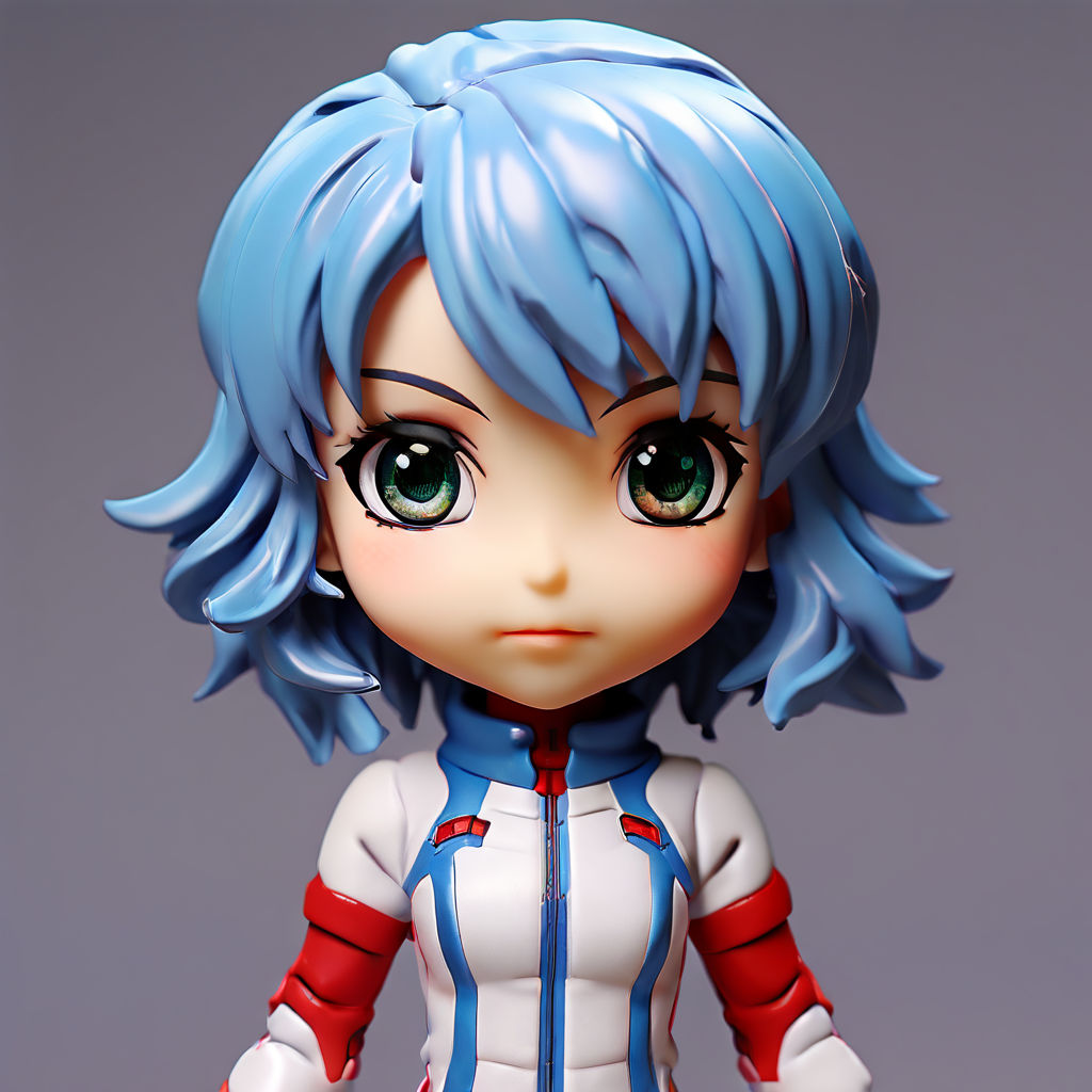 Realistic 3D model of Chibi version of Rei Ayanami from Evan... by ...