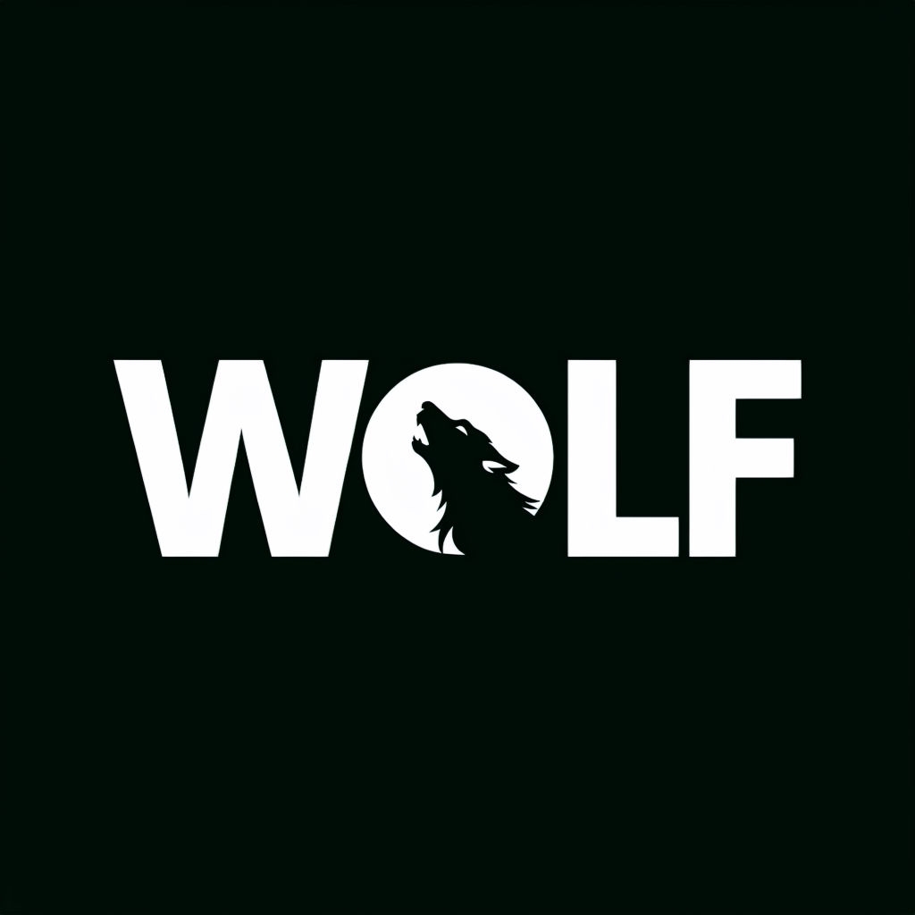 Bold Minimalist Wolf Logo Design T-Shirt