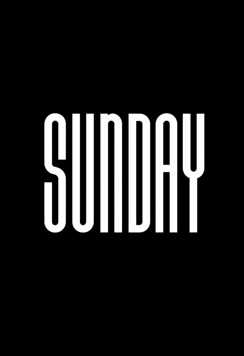 Bold Minimalist SUNDAY Typography Art T-Shirt