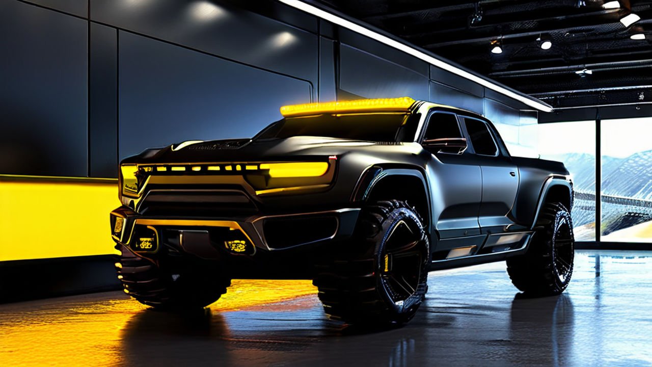 Black 2025 Caterpillar pickup truck by Ali Raza Playground