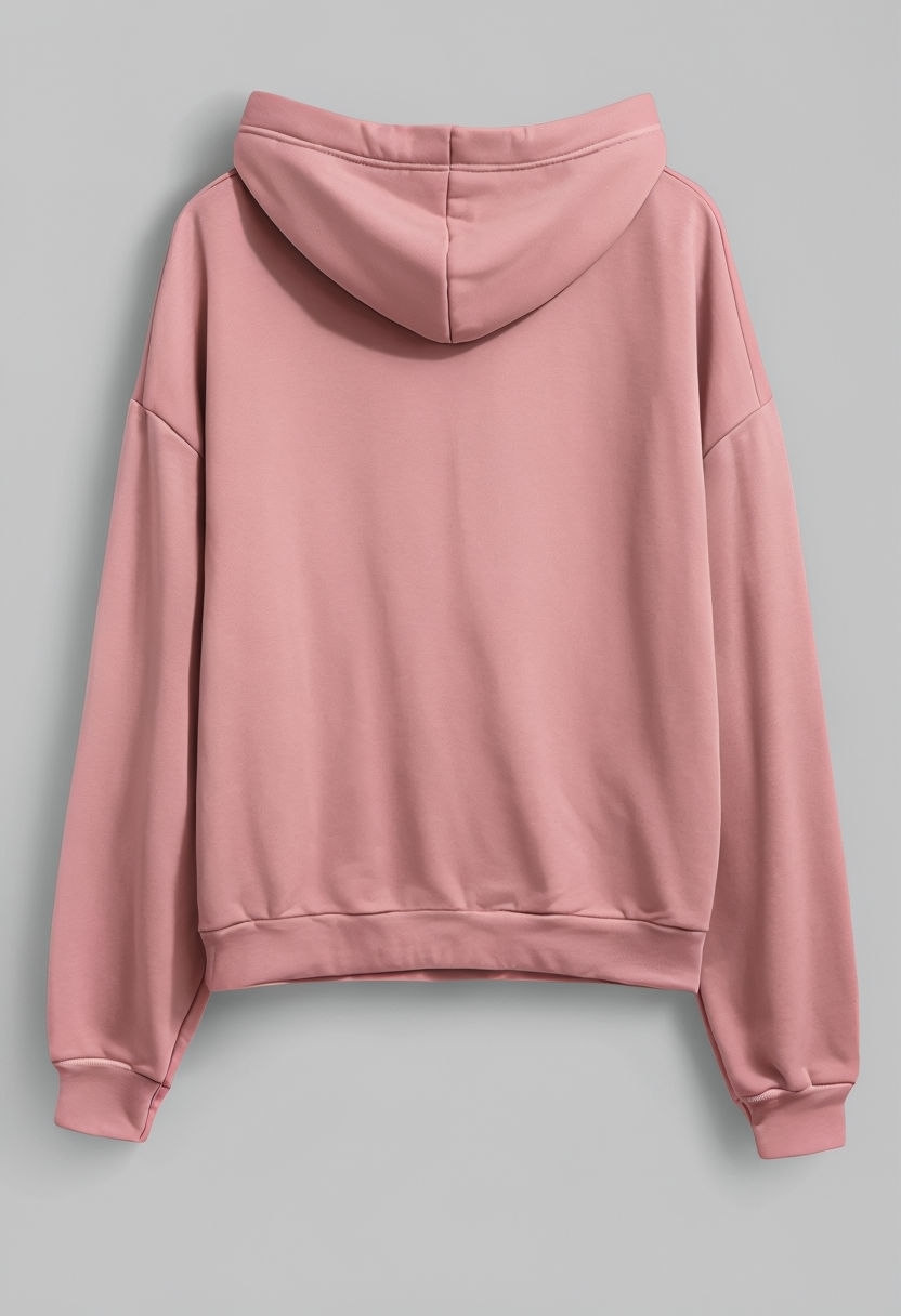 Plain Pink Hoodie Close-Up Casual Wear Mockup