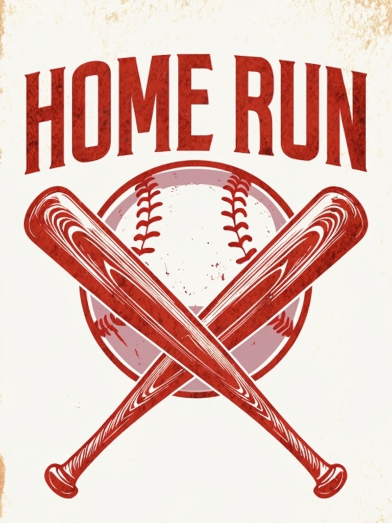 Vintage Distressed Home Run Baseball Graphic T-Shirt