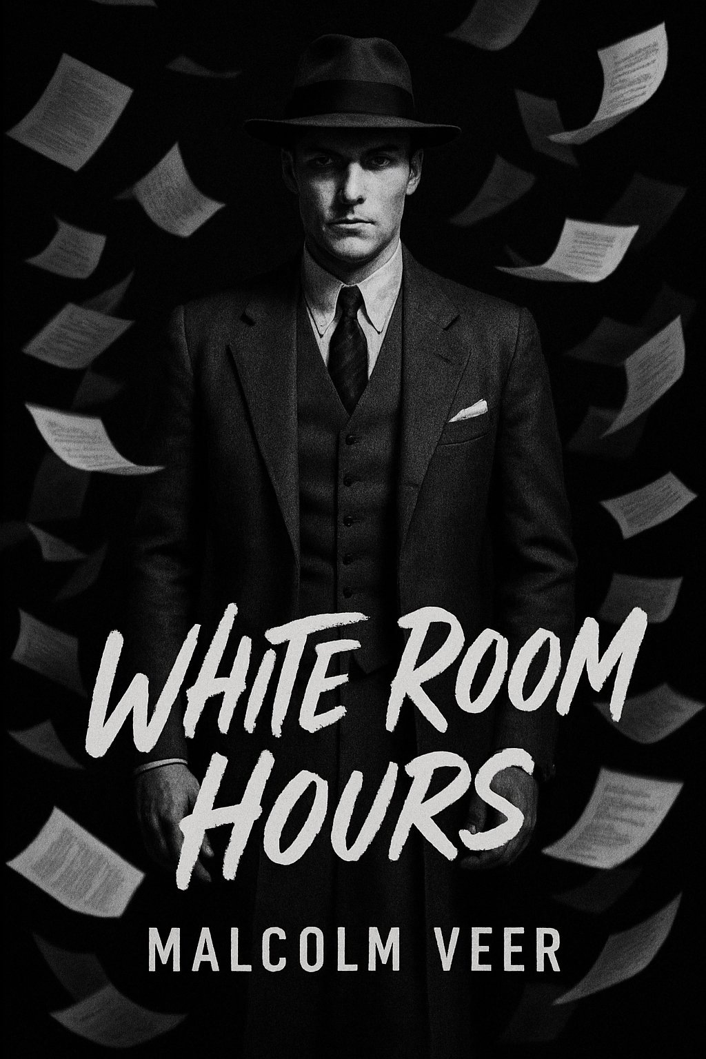 Intense Black and White Vintage Man Poster for EBook Cover