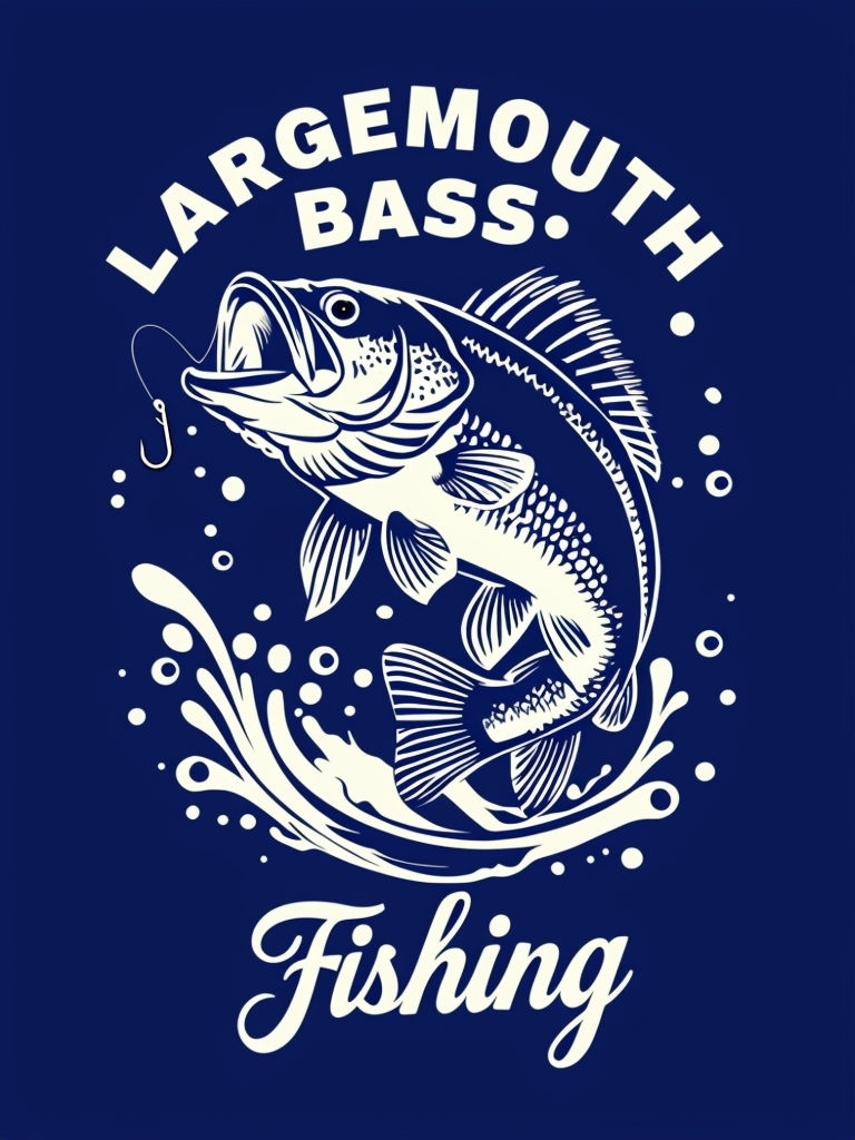 Dynamic Largemouth Bass Fishing Illustration Poster - Playground