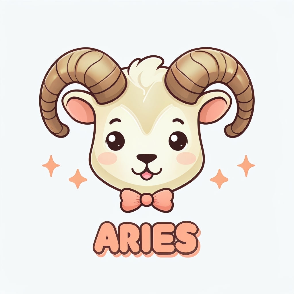 Cute Cartoon Aries Ram Head Illustration with Bow Tie Mug