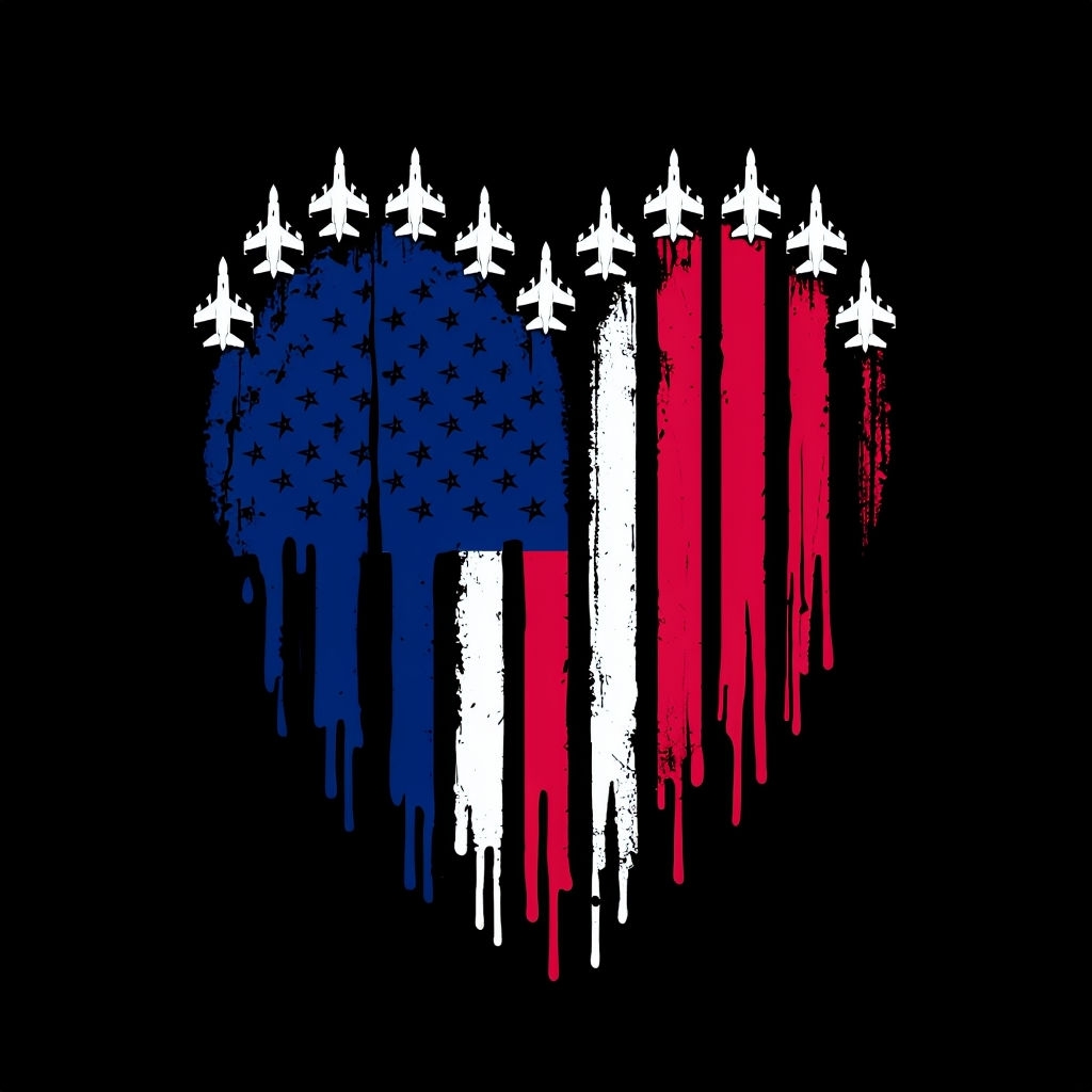 Patriotic Heart-Shaped American Flag Design Sticker