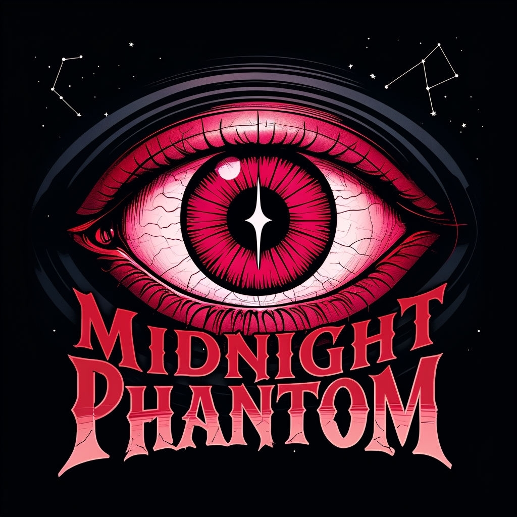 Midnight Phantom Eye Cosmic Art with Gothic Typography Poster