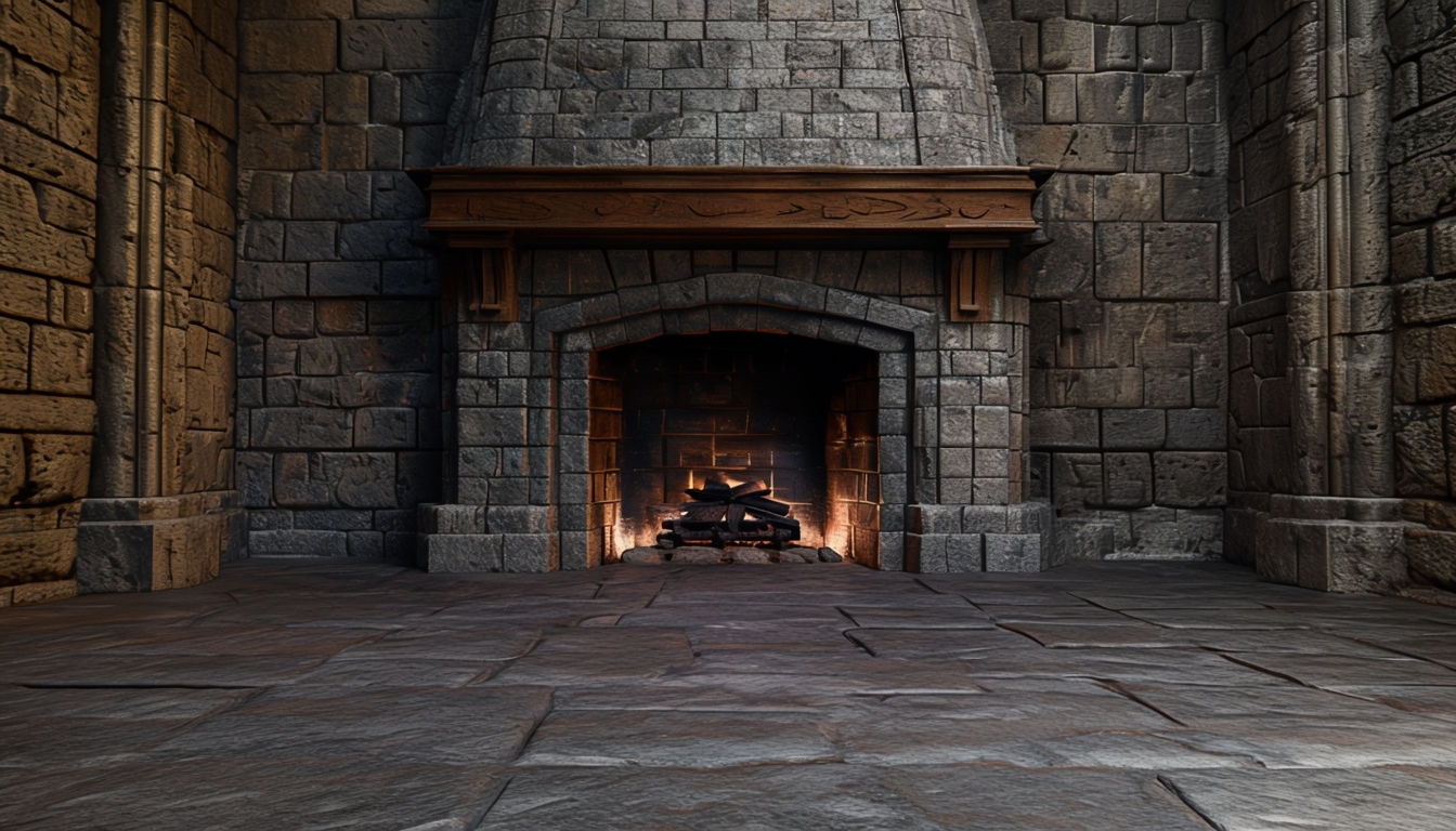Grand Ancient Castle Main Hall Virtual Background Design