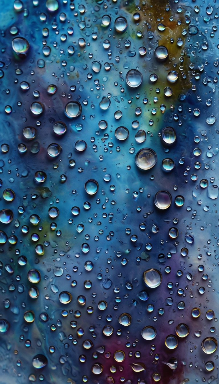 Mesmerizing Close-Up of Crystal Clear Water Droplets Wallpaper