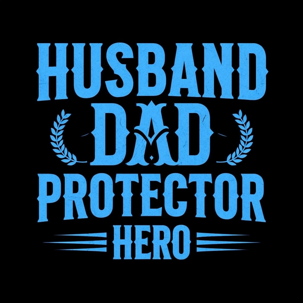 Vintage Hero Dad Protector Typography T-shirt