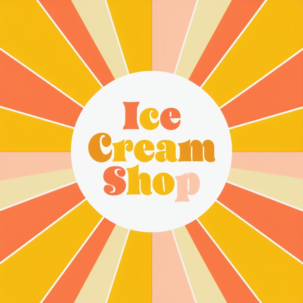 Vibrant Retro Ice Cream Shop Graphic Art Poster