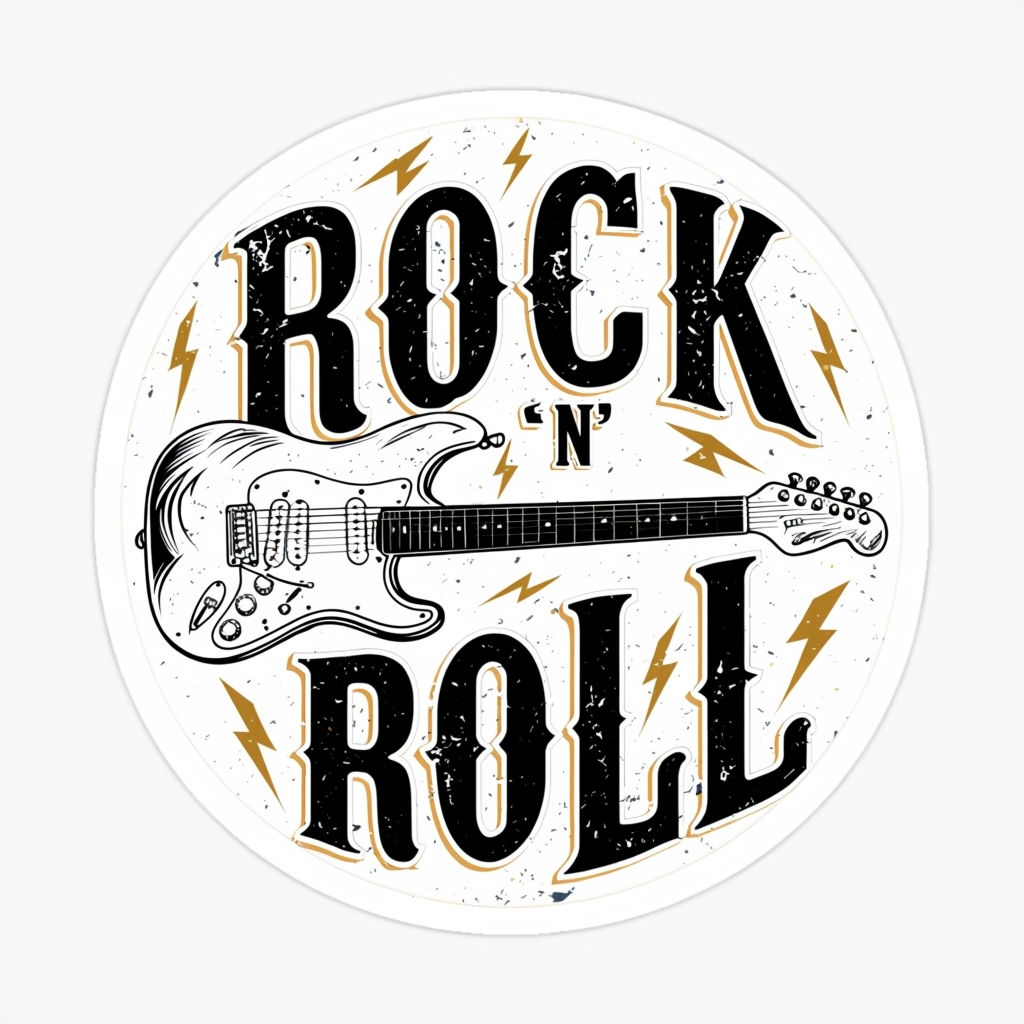 Vintage Rock 'N' Roll Sticker 