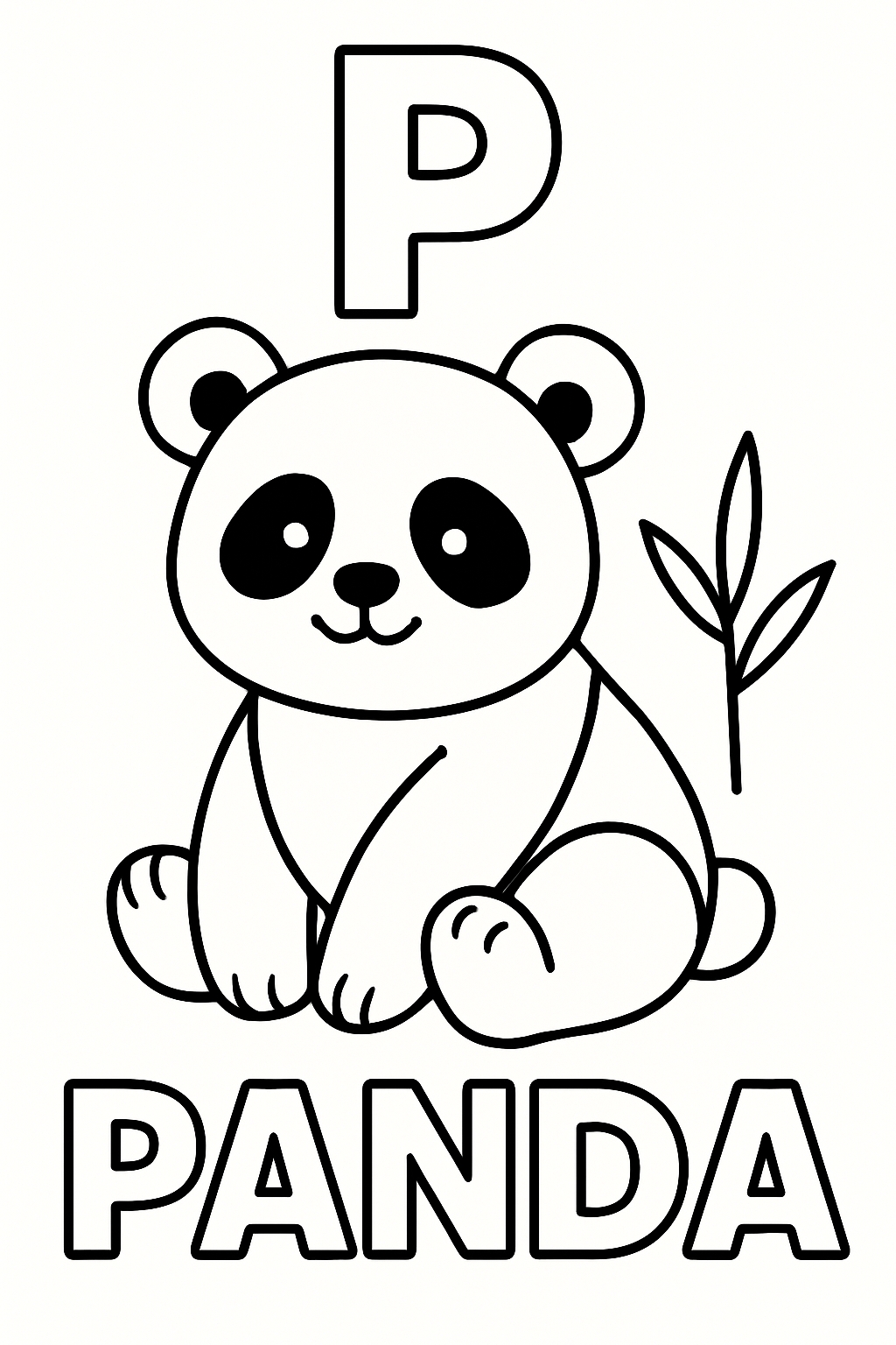 Playful Cartoon Panda Coloring Page for Kids