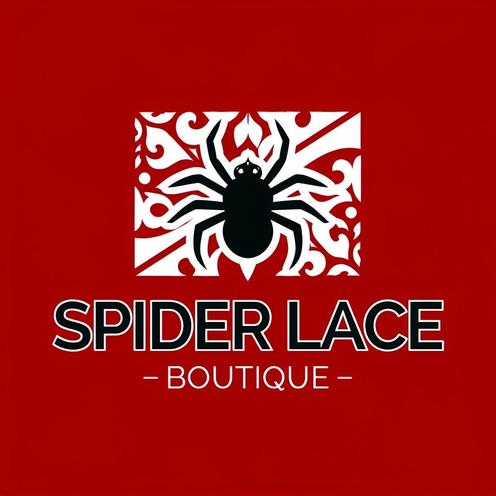 Bold Gothic Spider Lace Boutique Logo Design