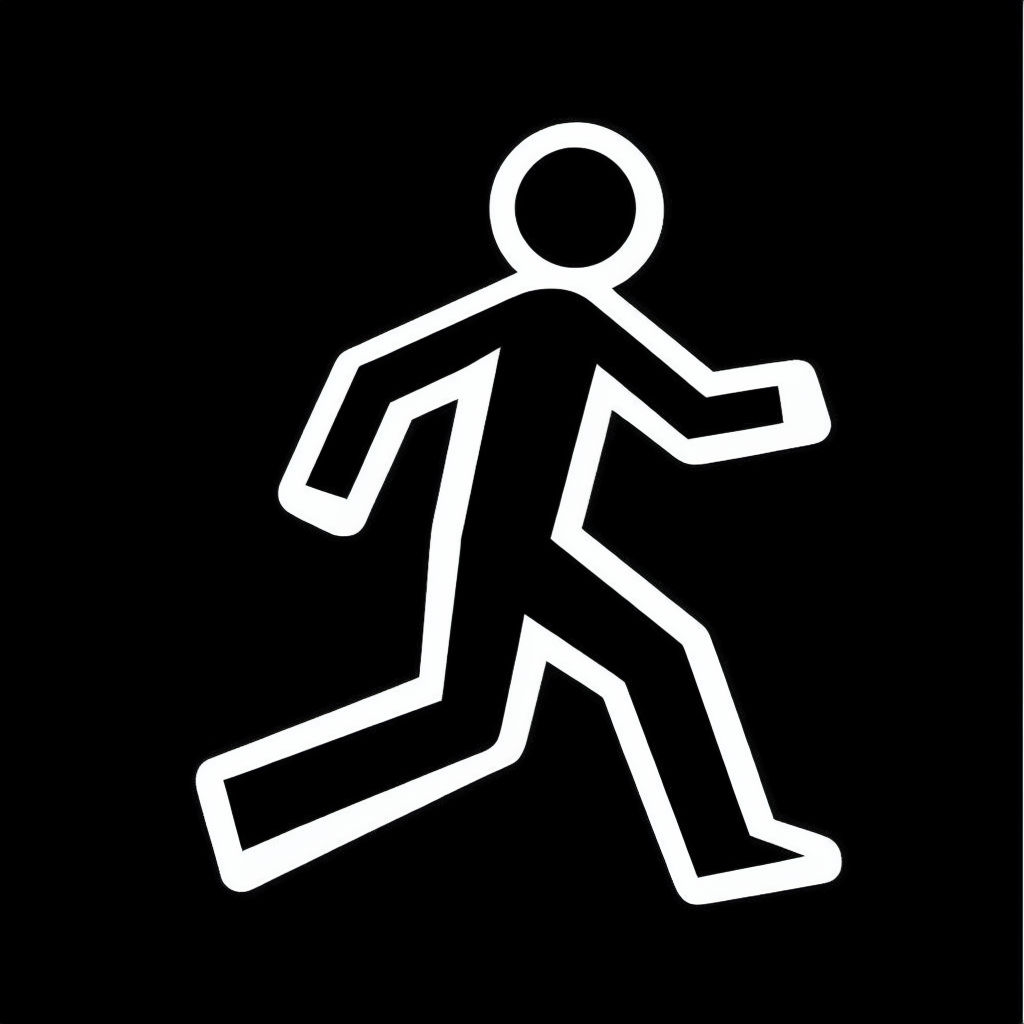 Stylized Human Figure Line Drawing in Motion T-Shirt